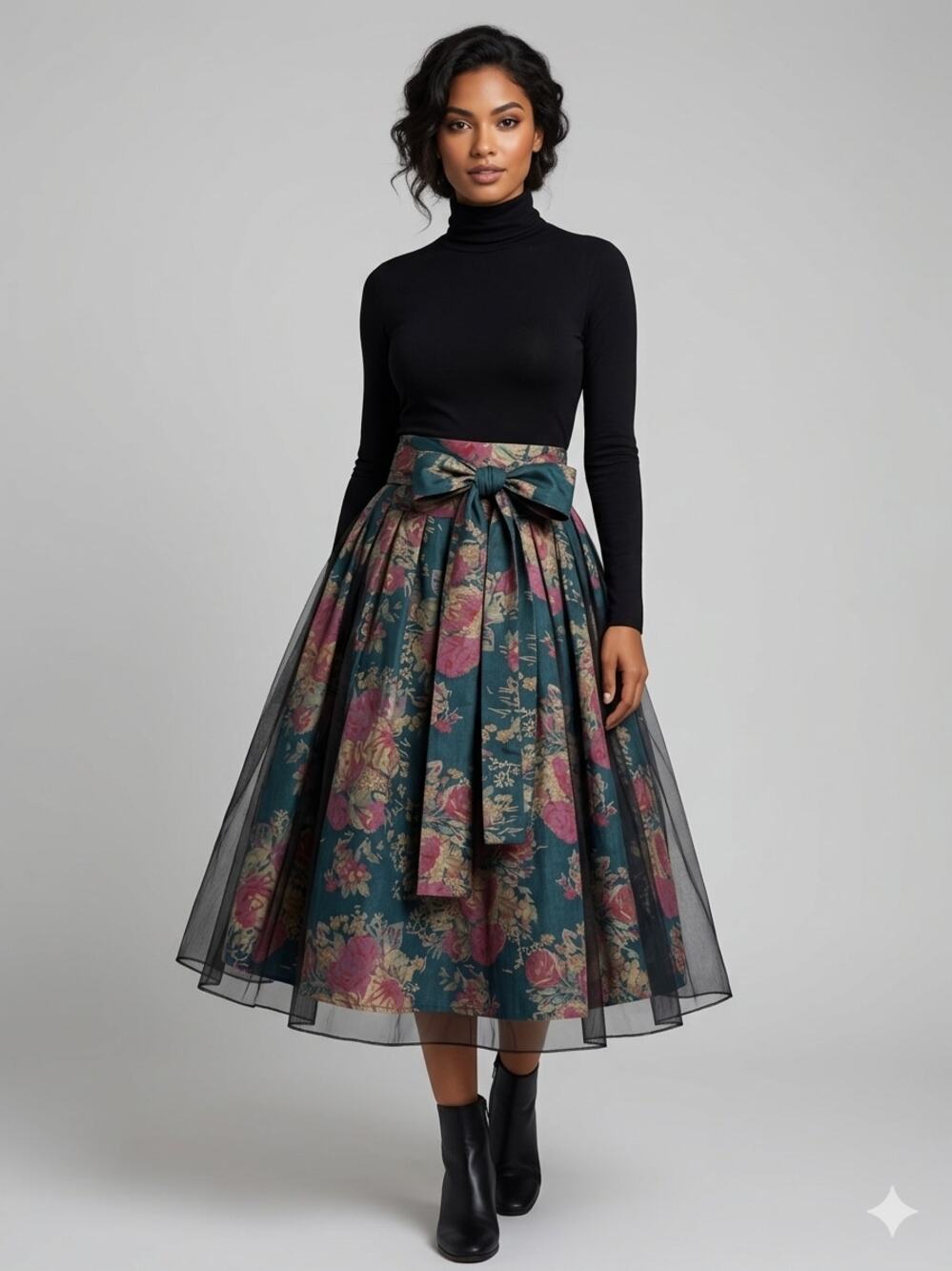 Dark Romance, Whimsigoth, Coquette Aesthetic Skirt NWT XL Midi Length w/Tulle